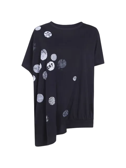 Y's playera Angel asimétrica con estampado gráfico