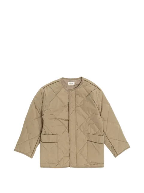 American Vintage Kids quilted logo-patch jacket