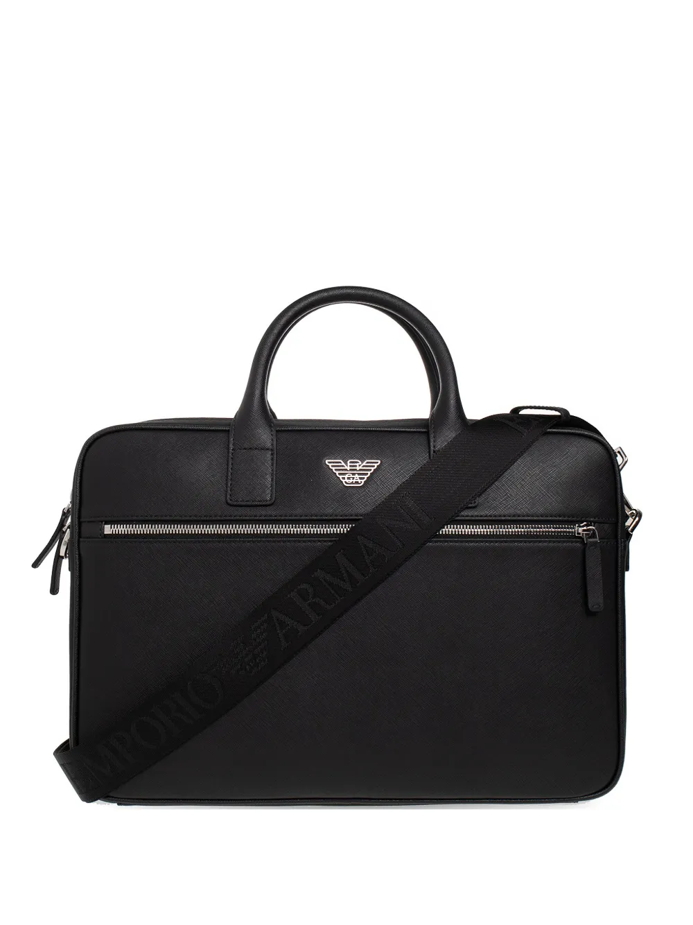 Emporio Armani Essential logo-plaque briefcase - Schwarz