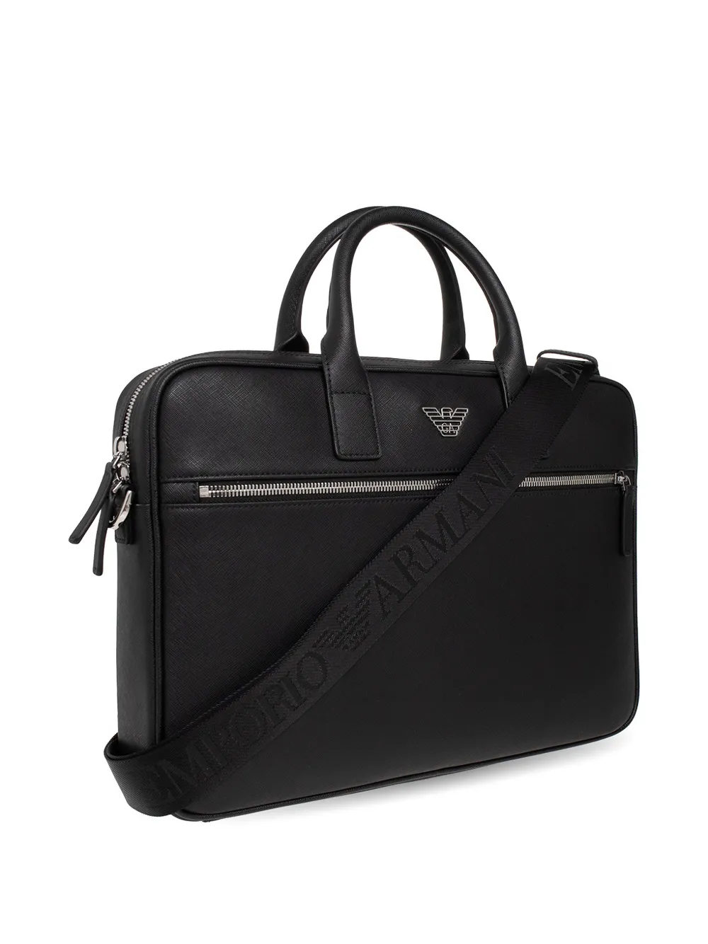 Emporio Armani Essential aktetas met logoplakkaat Zwart