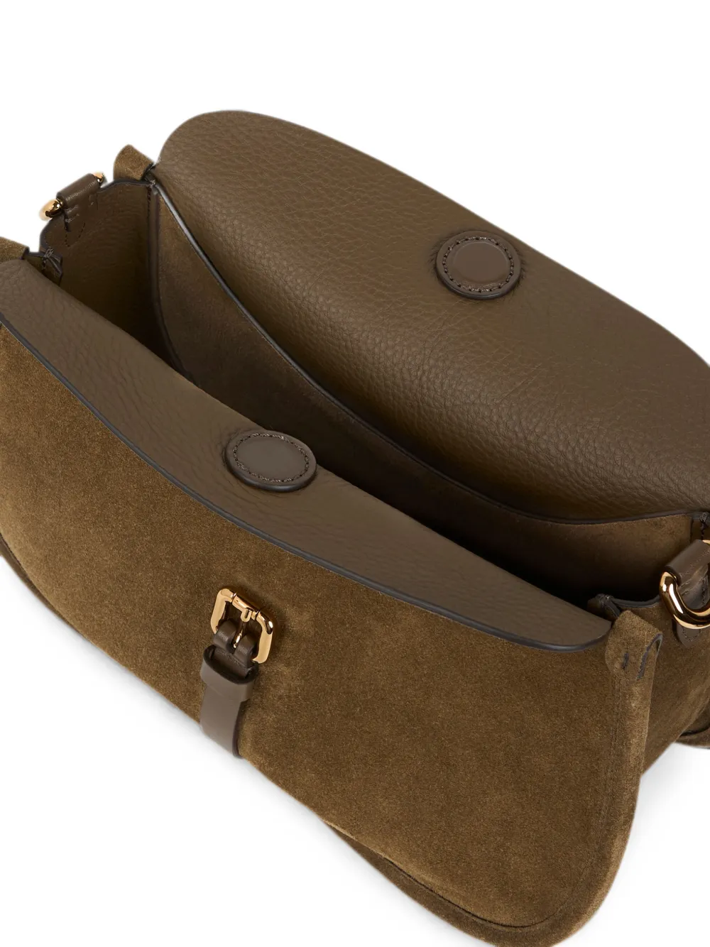 ETRO Medium Pony suède schoudertas met gespsluiting Groen