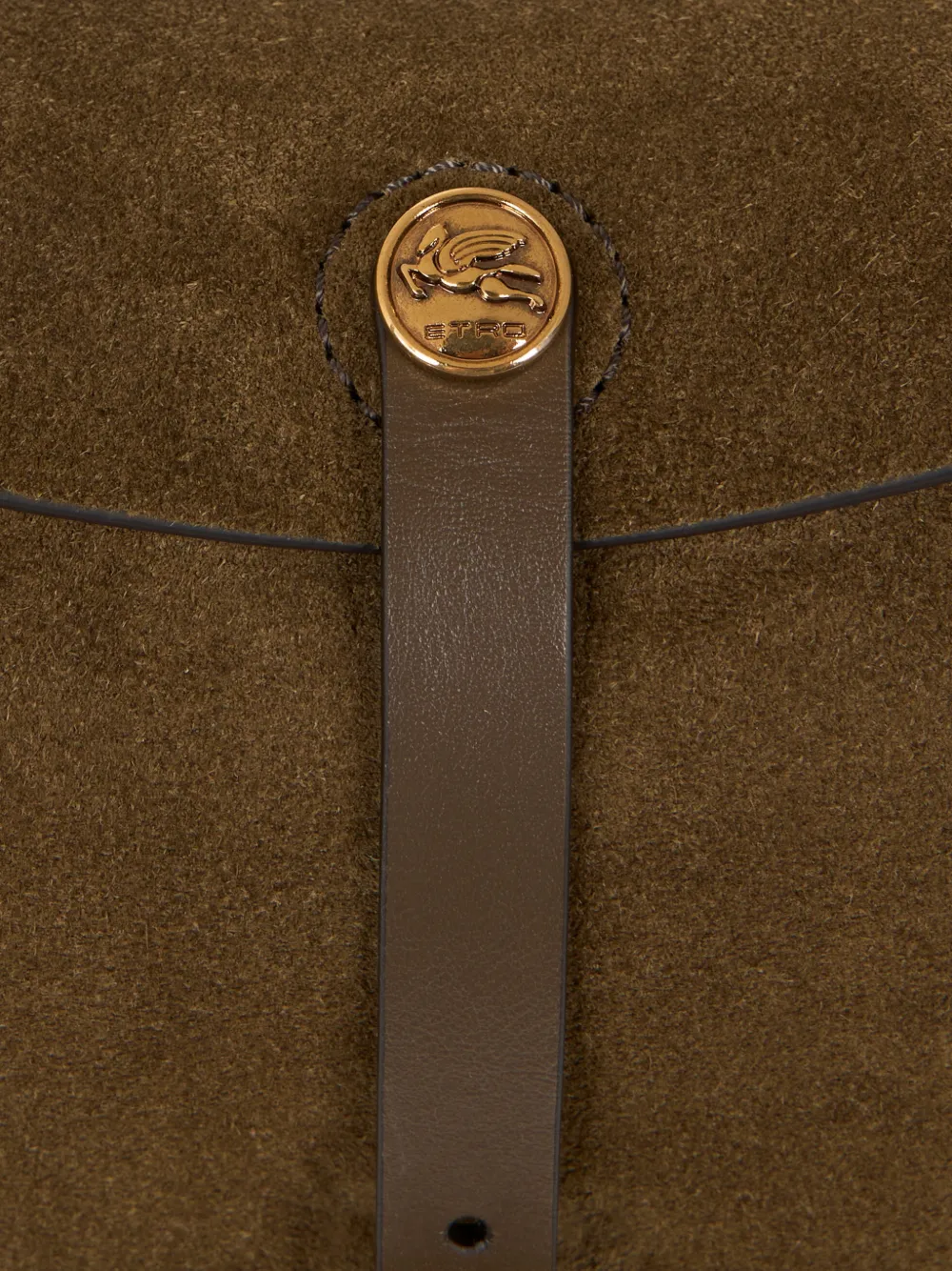 ETRO Medium Pony suède schoudertas met gespsluiting Groen