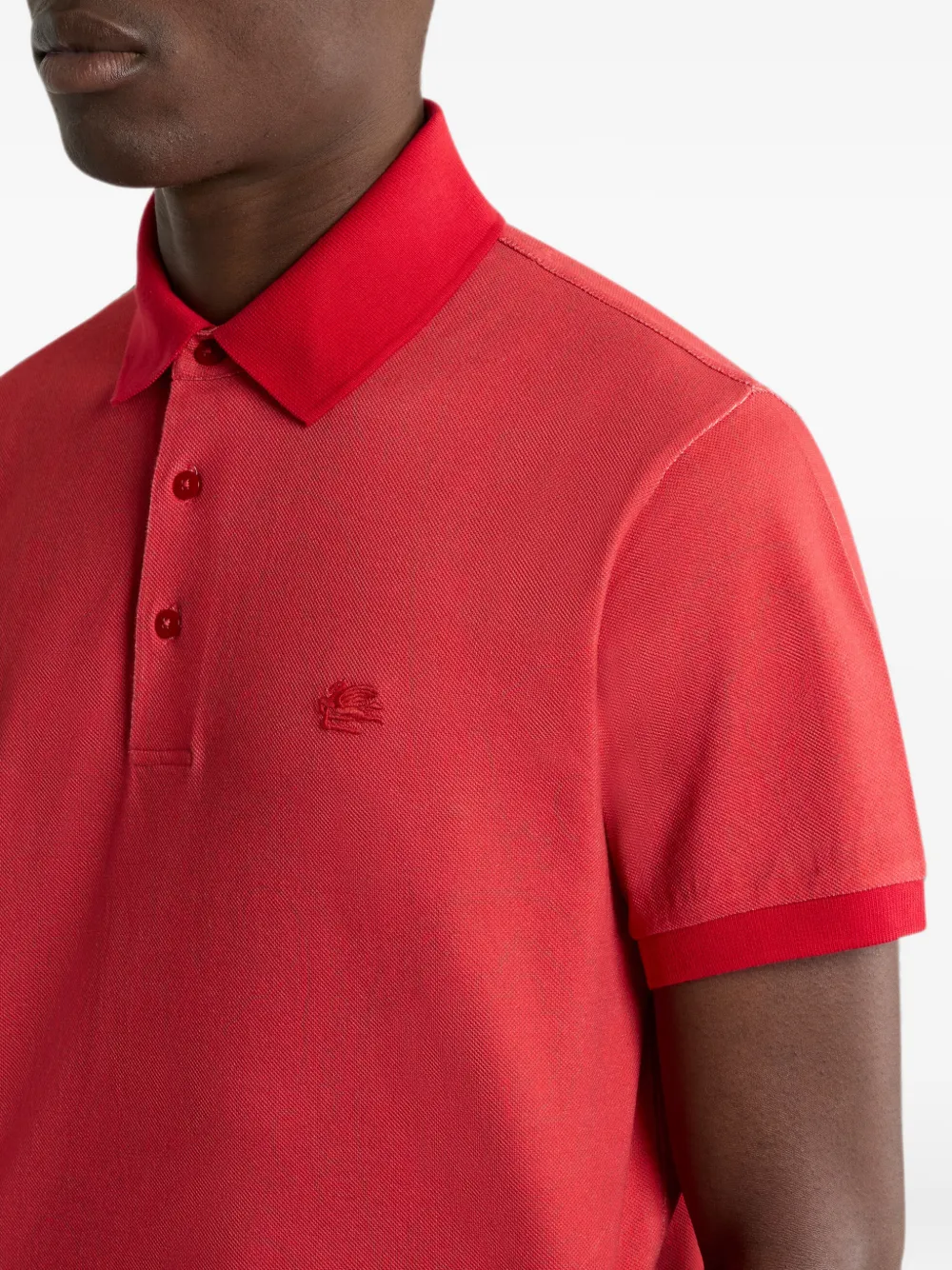 ETRO Katoenen poloshirt met Arnica-patroon Rood