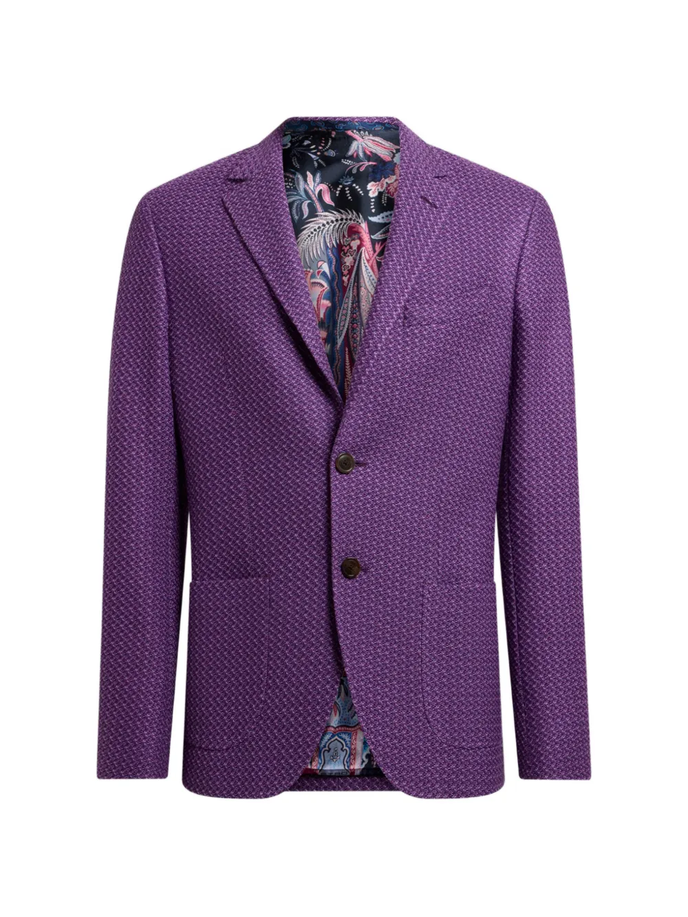 ETRO single-breasted micro-pattern cotton blazer - Purple