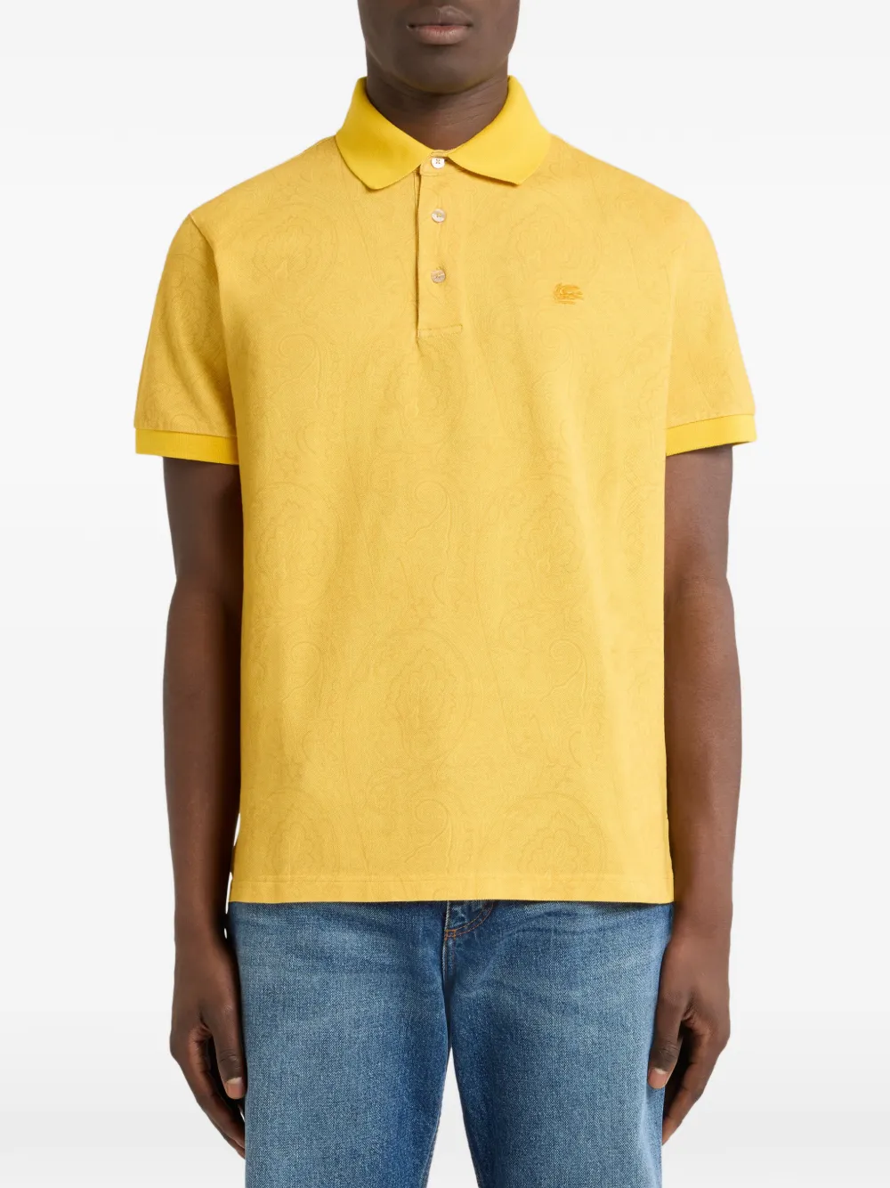 ETRO Katoenen poloshirt met Arnica-patroon Geel