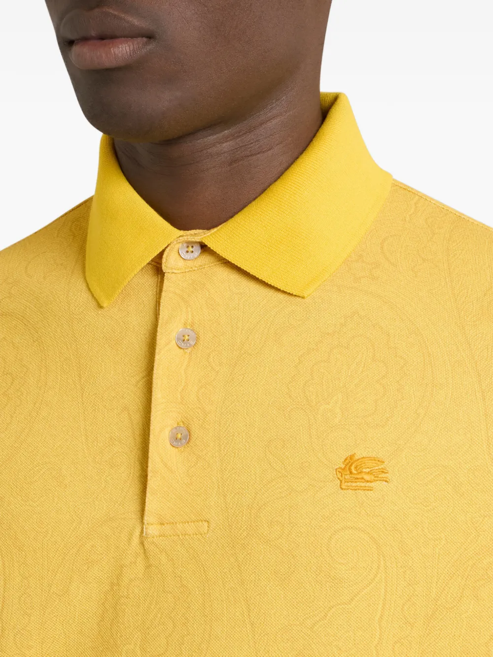 ETRO Katoenen poloshirt met Arnica-patroon Geel
