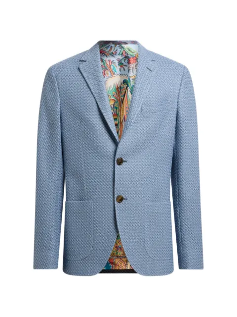 ETRO single-breasted micro-pattern cotton blazer