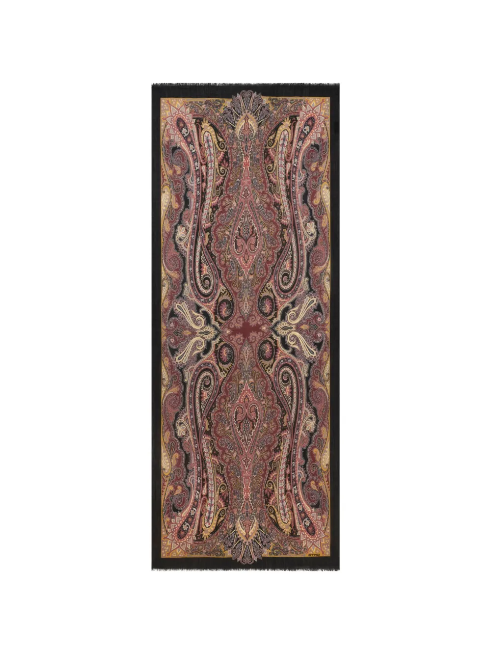 ETRO paisley-print cashmere scarf - Black
