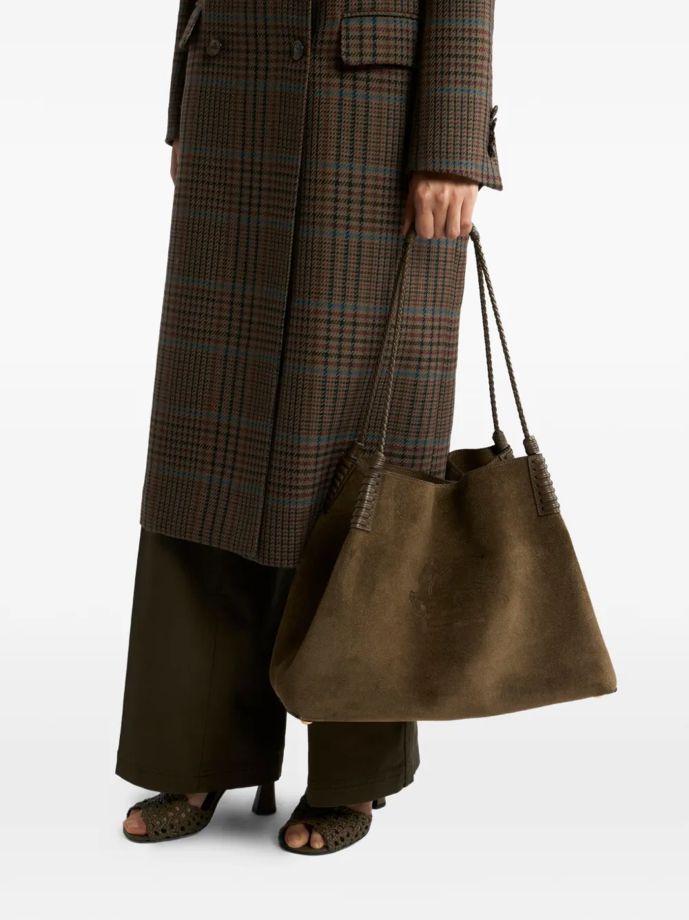 ETRO Grote Libra suède shopper Groen
