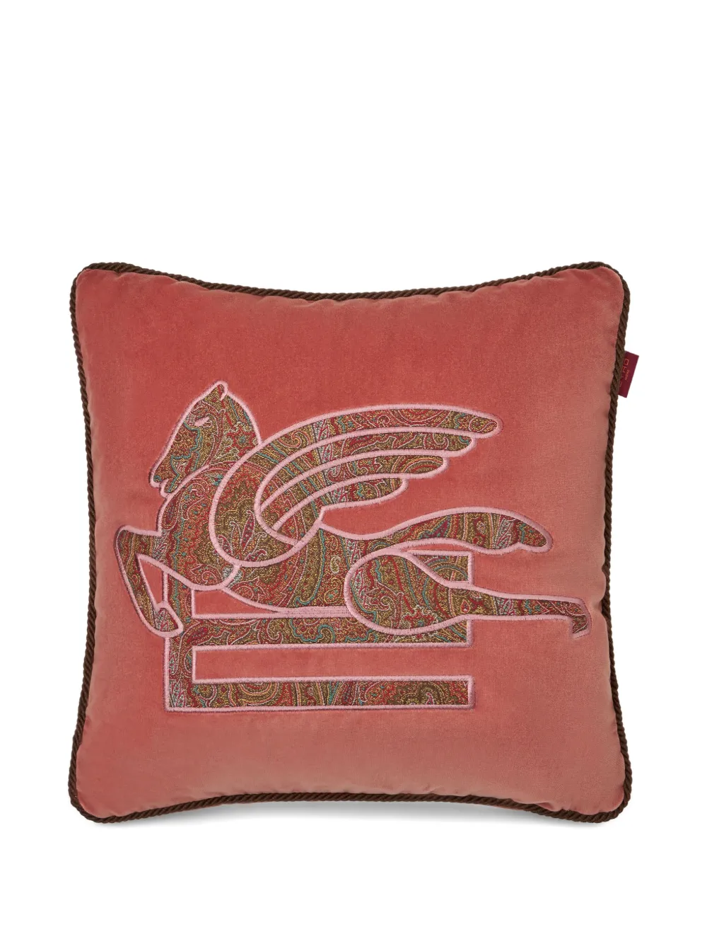 ETRO HOME Pegaso appliqué paisley cushion - Rosa