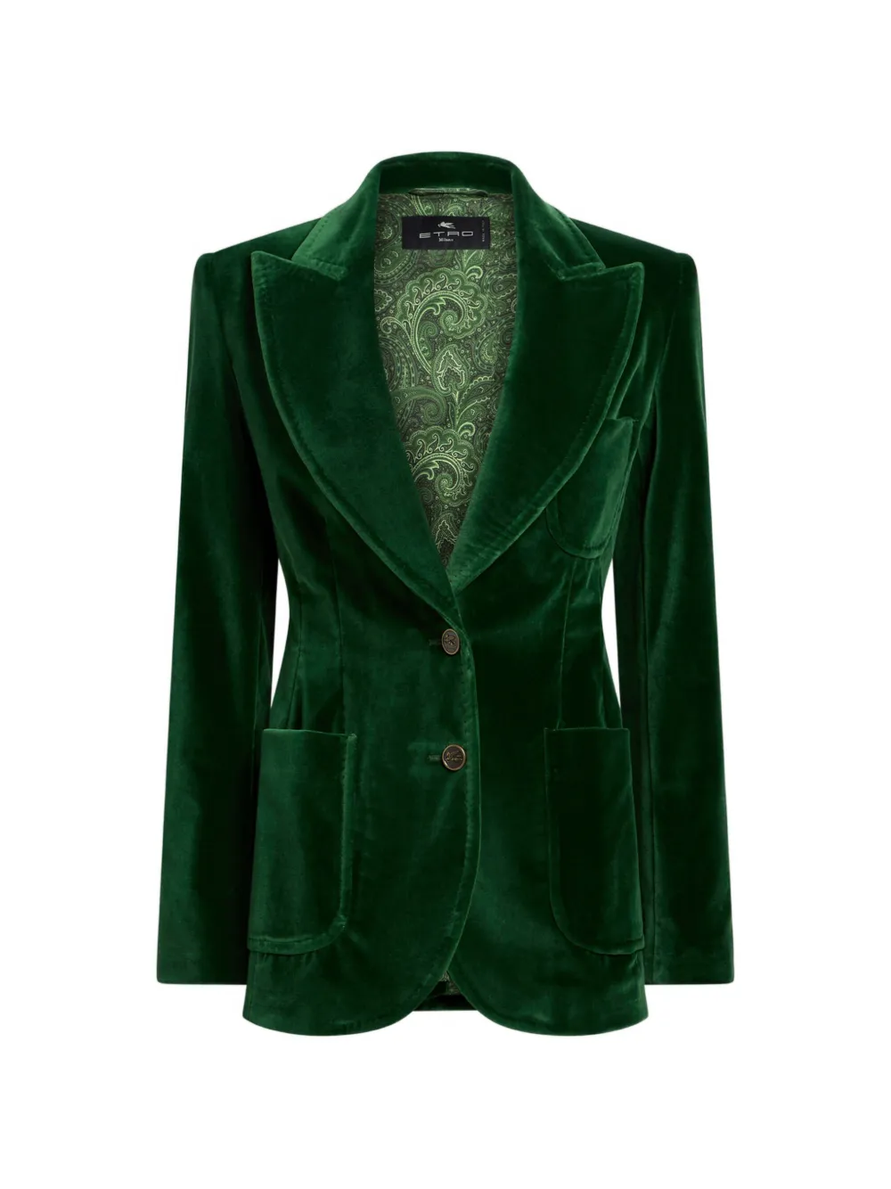Etro Velvet Jacket In Green
