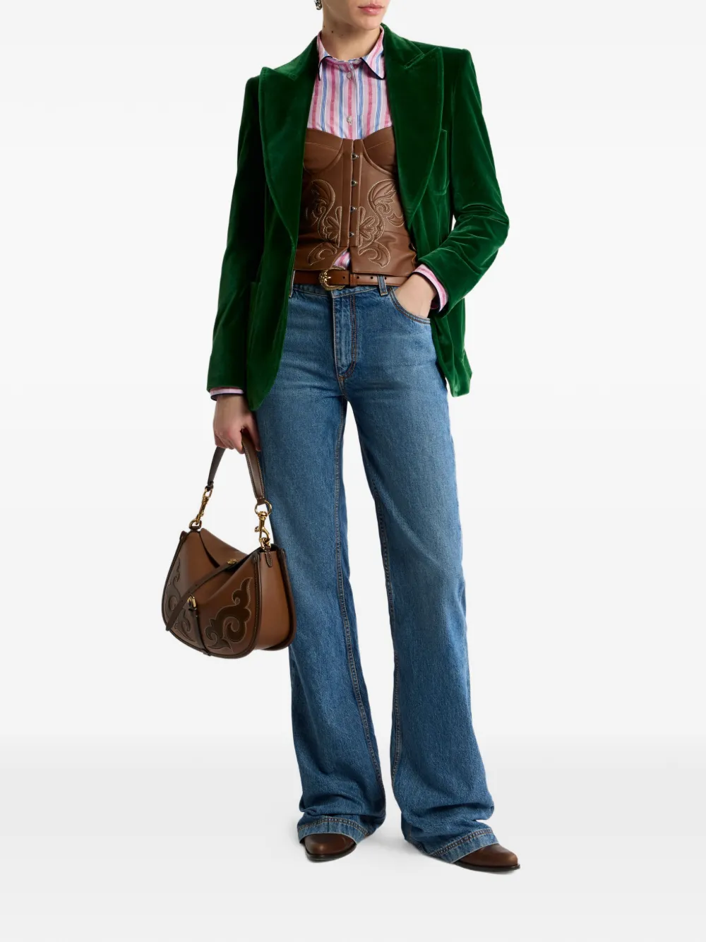 ETRO Fluwelen jack Groen