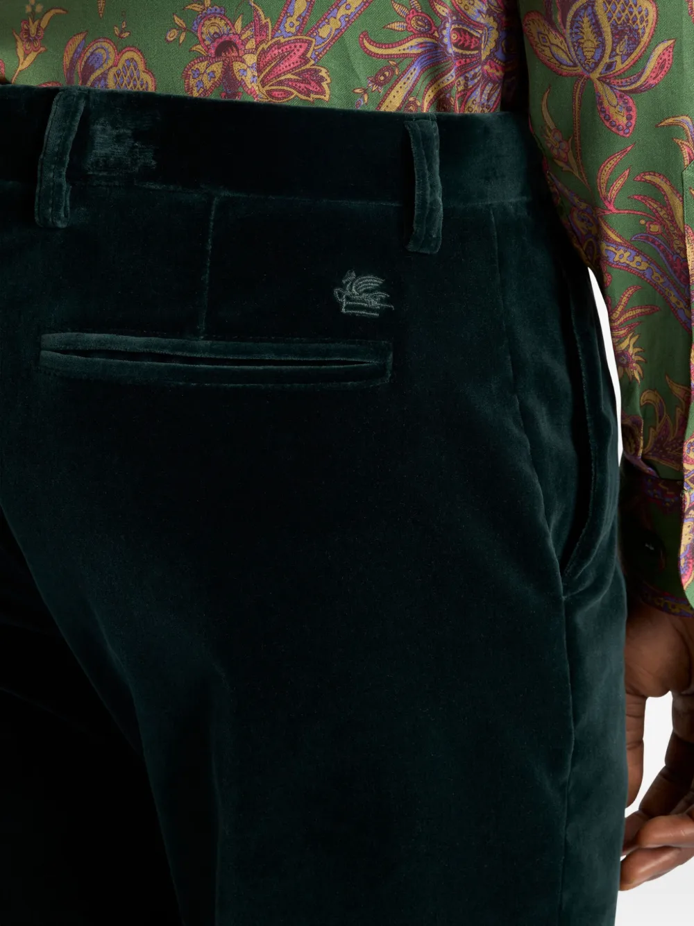 ETRO Fluwelen broek Groen
