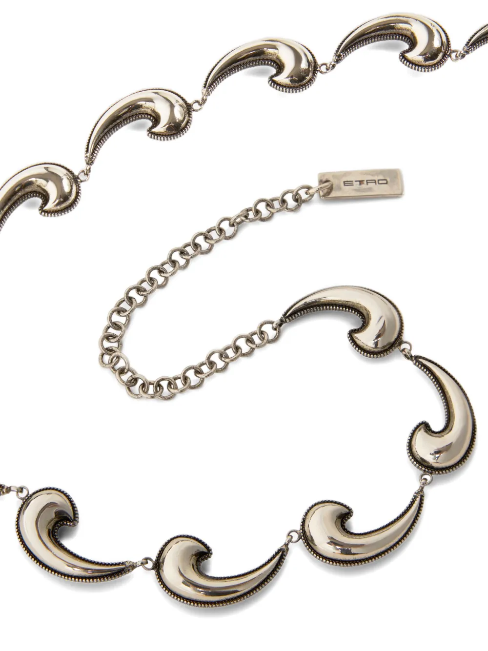  Etro Collar Paisley Mini - Plateado 