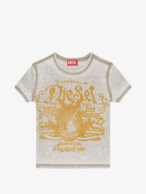 Diesel slim jersey T-shirt with print and studs
