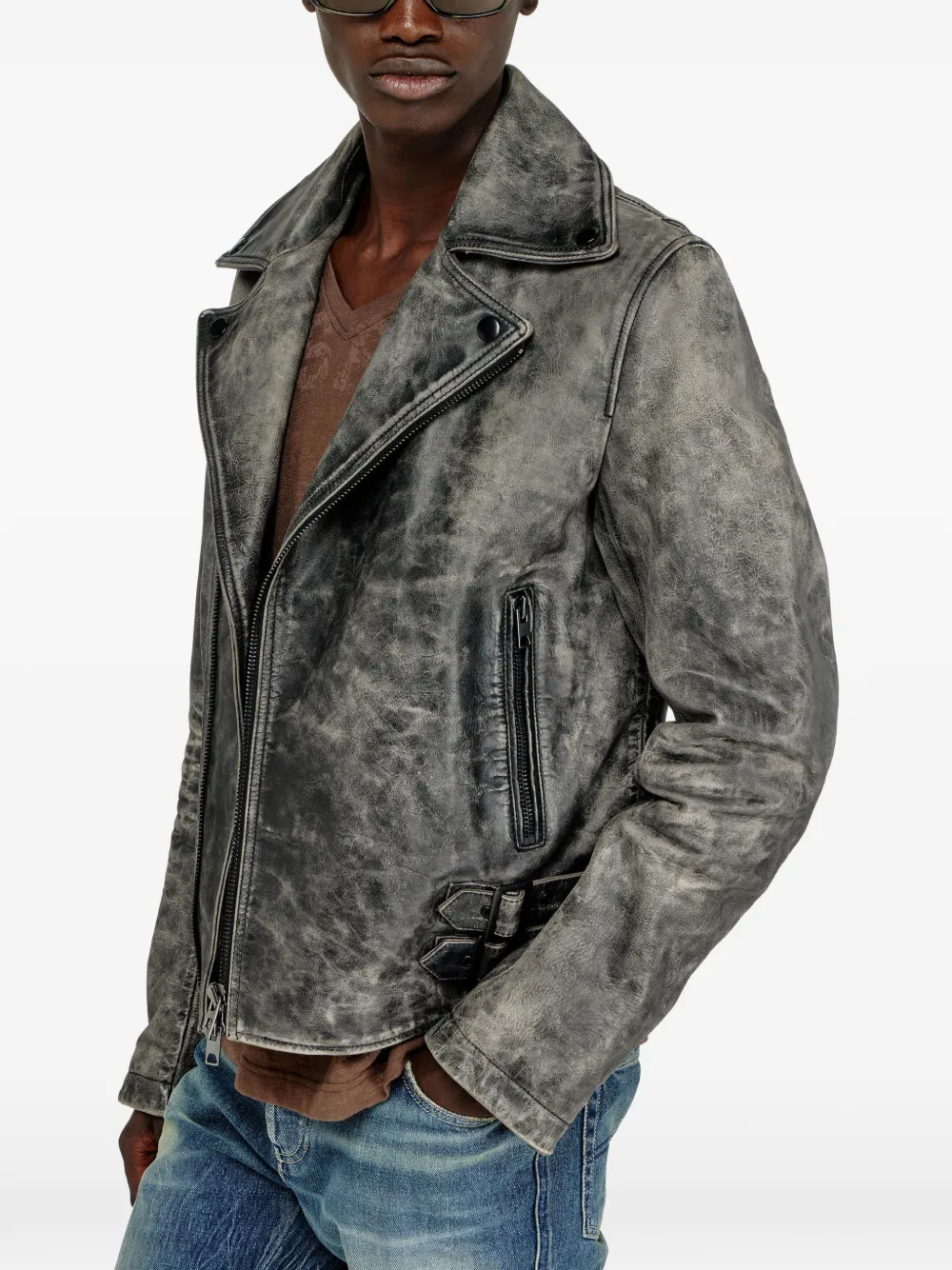 Diesel L-Eon bikerjack Zwart