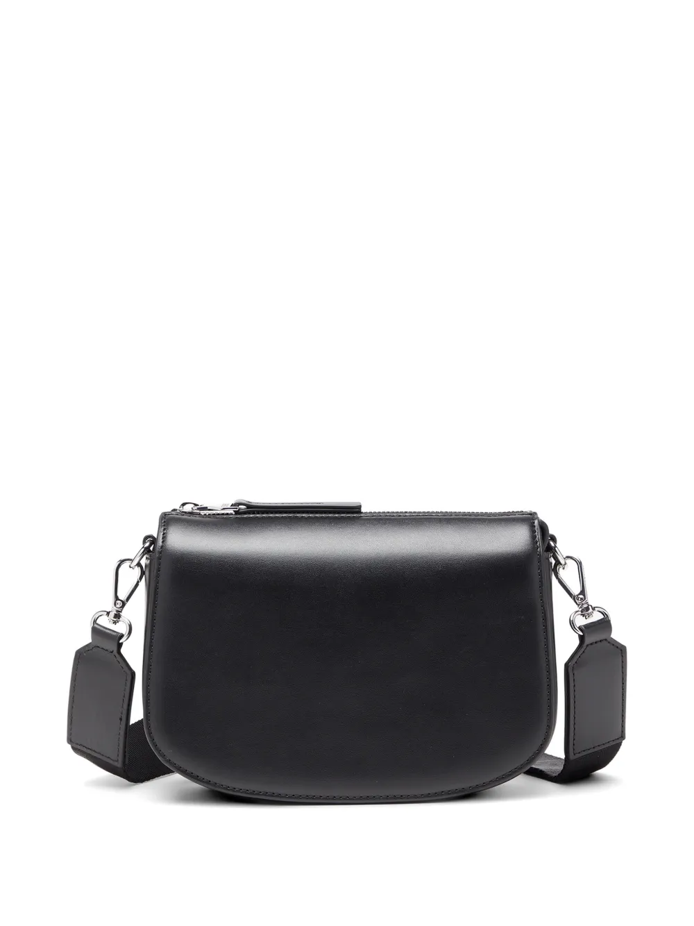 Diesel 1DR tweekleurige leren crossbodytas Zwart