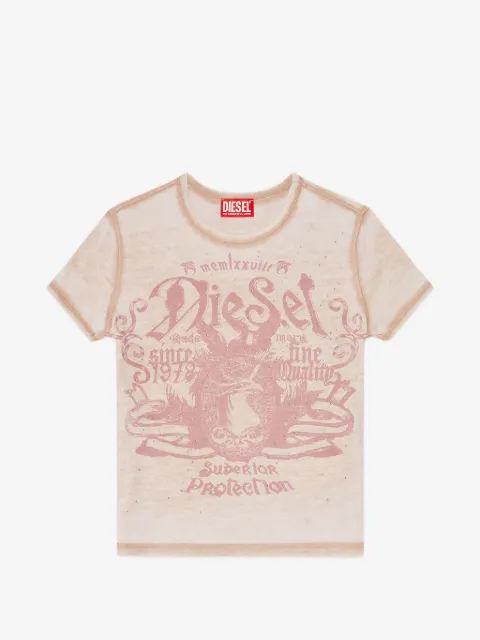 Diesel slim jersey T-shirt with print and studs