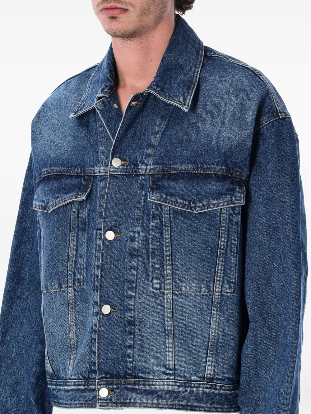 Studio Nicholson フェイデッド デニムジャケット | ブルー | FARFETCH JP