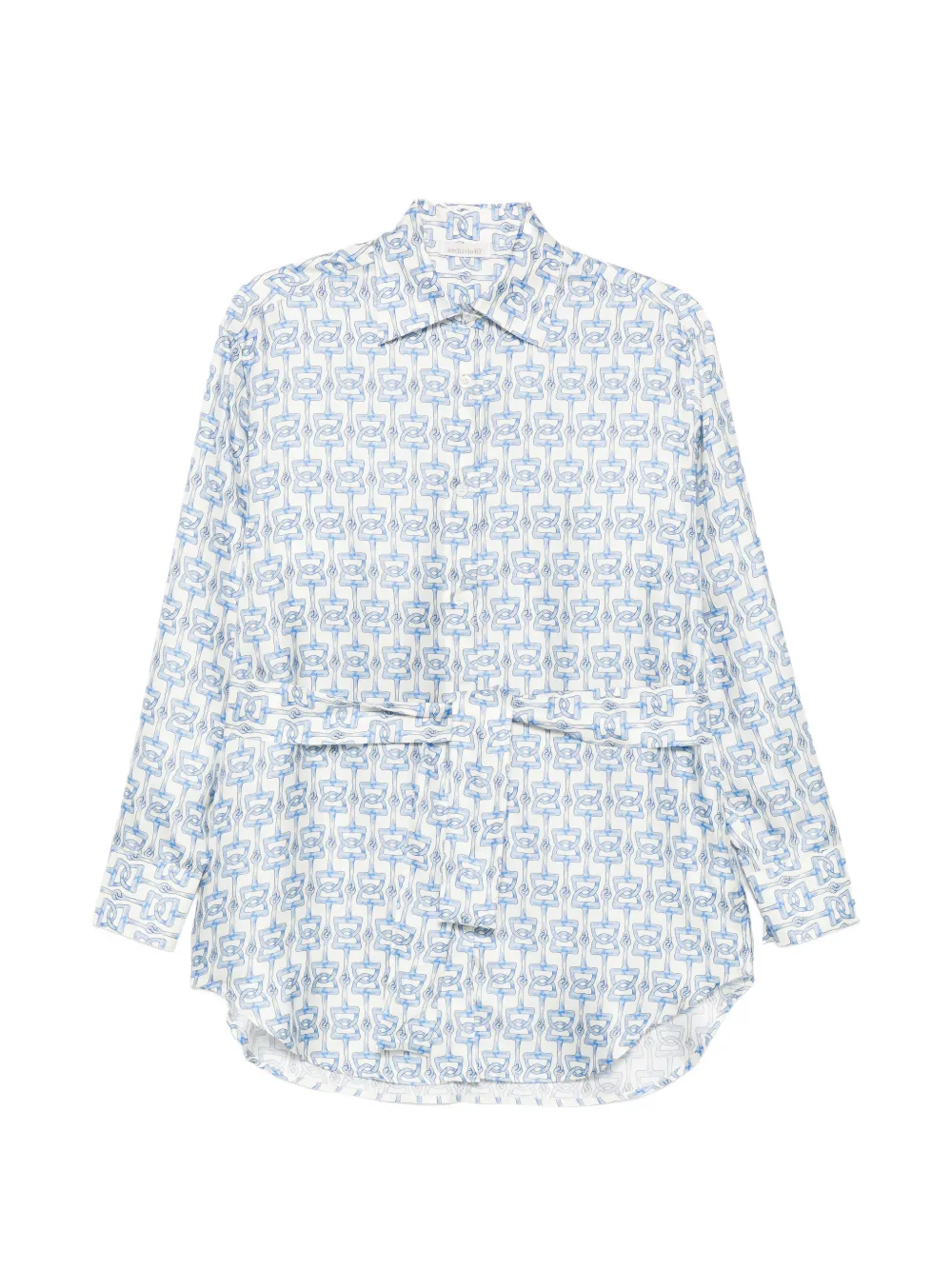 ARCHIVIO 67 monogram-print belted shirt - Weiß