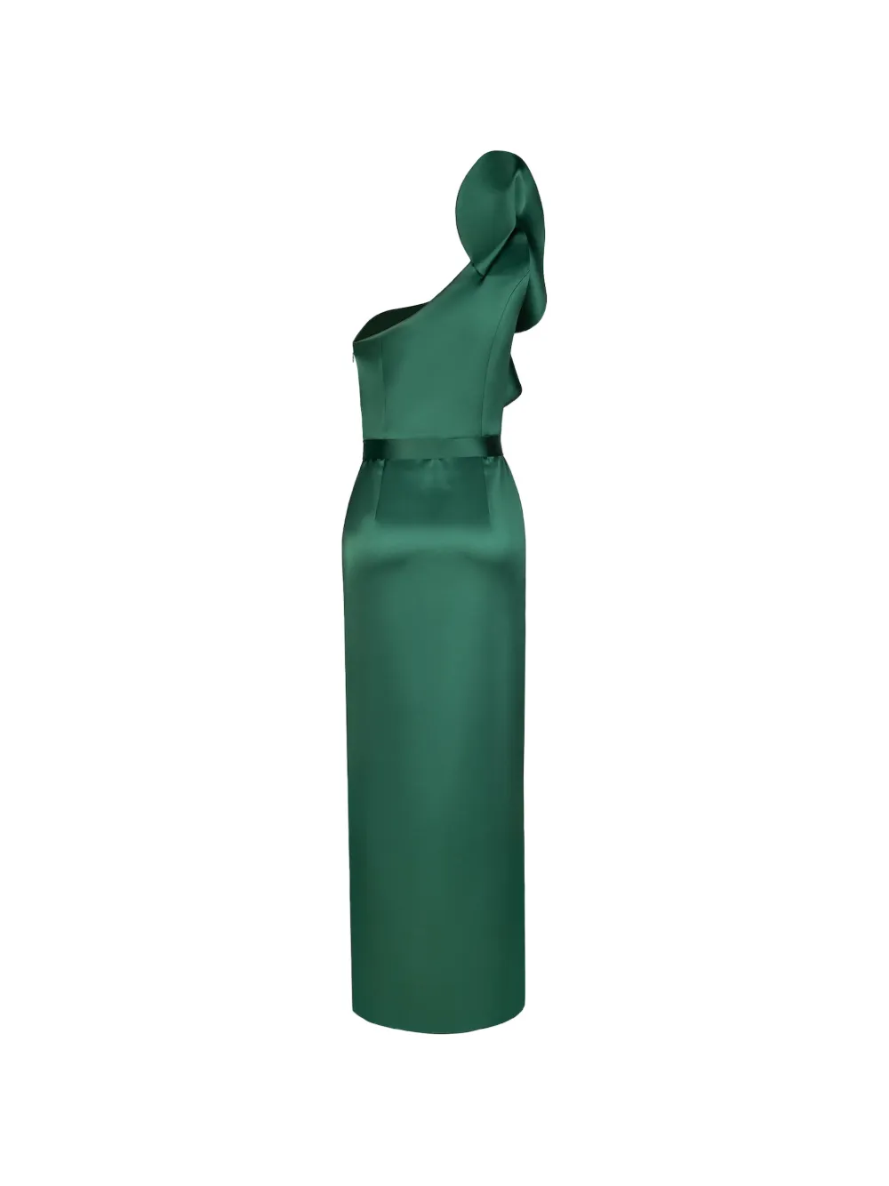 Catalina Venezia asymmetrische maxi-jurk met ruches Groen