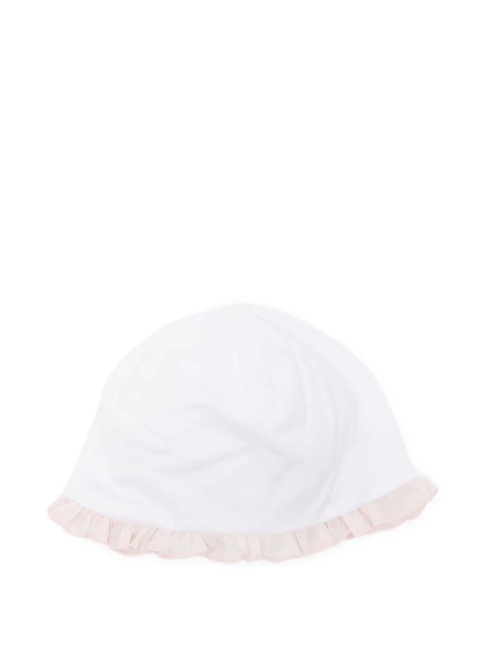 La Stupenderia ruffled plumetis hat - Bianco