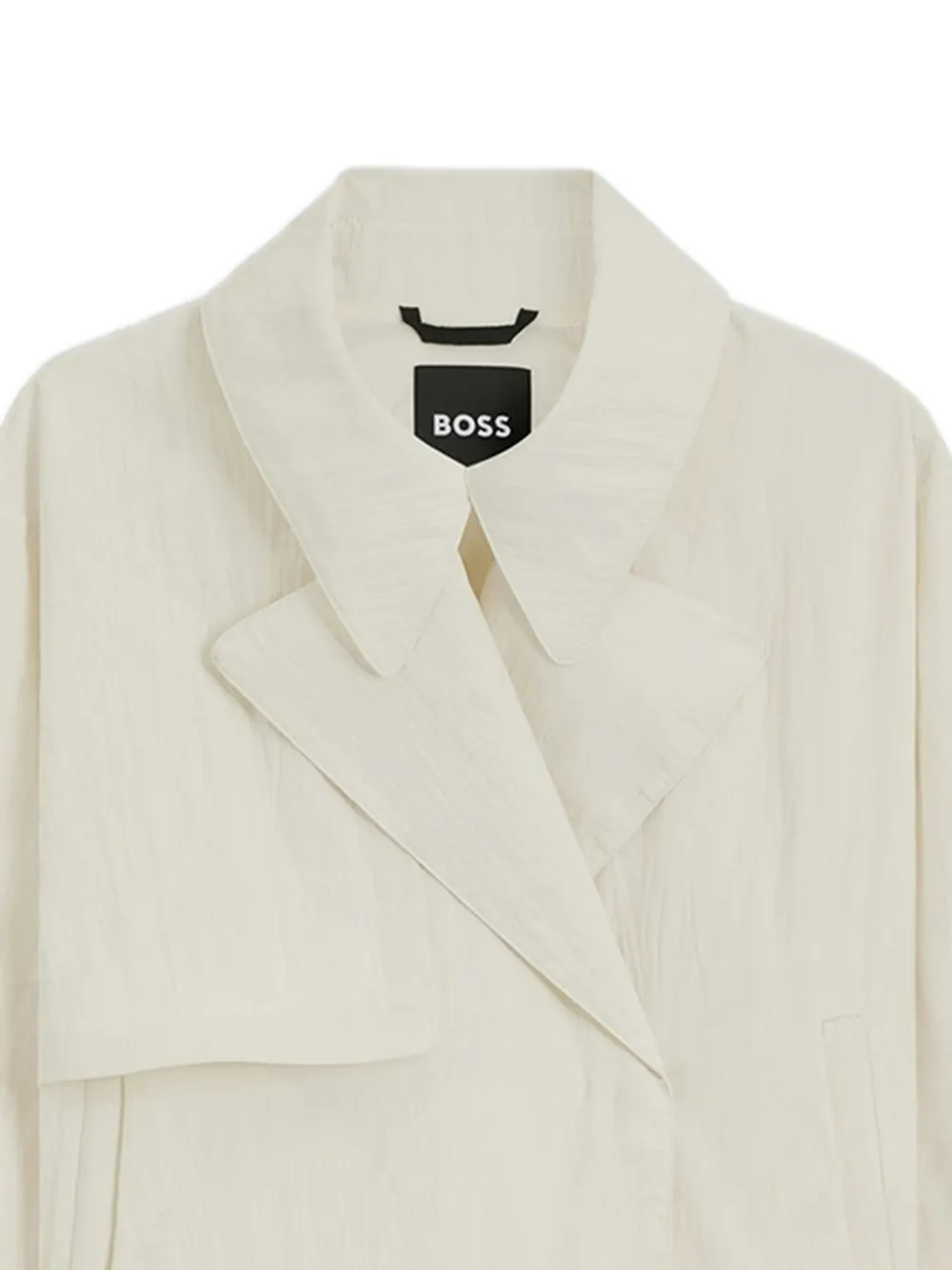 BOSS Korte trenchcoat Beige