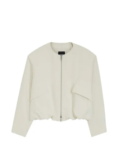 BOSS collarless zip-up jacket