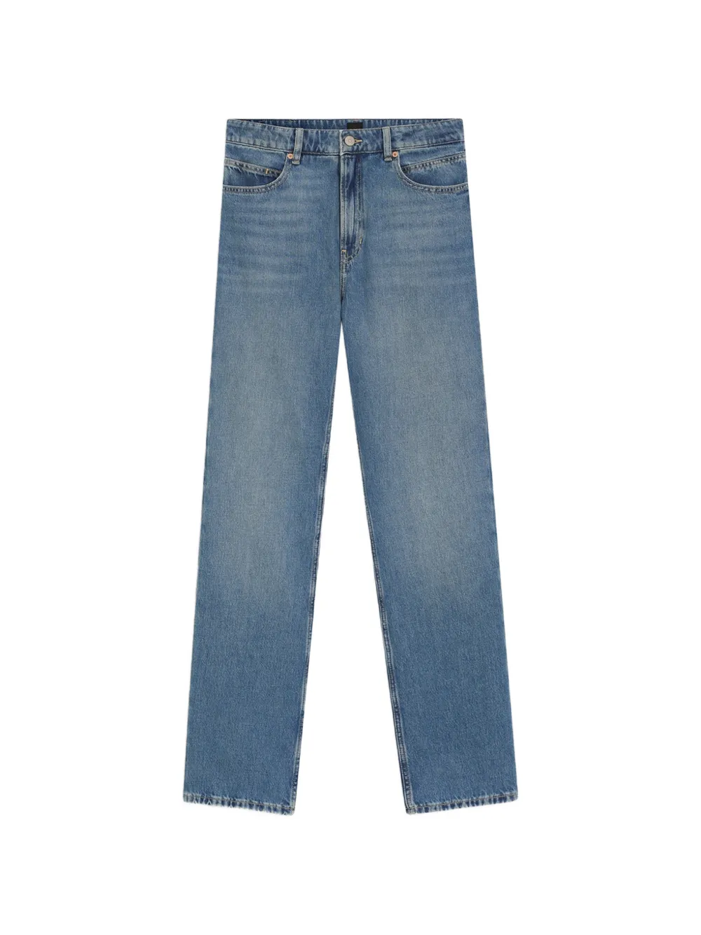 BOSS Ausgeblichene Straight-Leg-Jeans - Blau