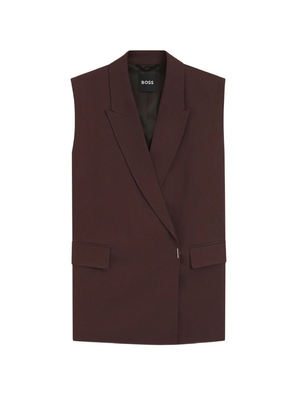 BOSS double-breasted vest - Braun