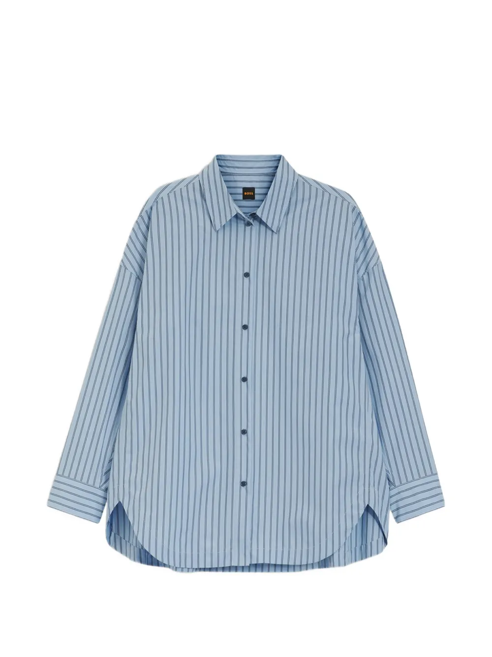 BOSS striped long-sleeve oversized-fit shirt - Blu