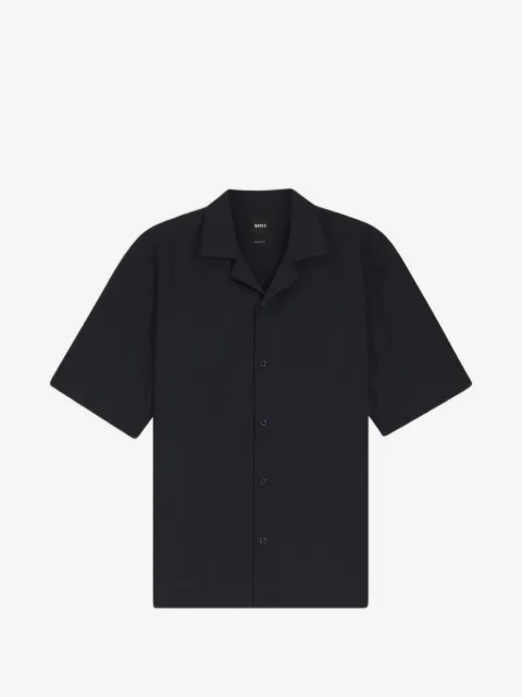 BOSS short-sleeve camp-collar shirt