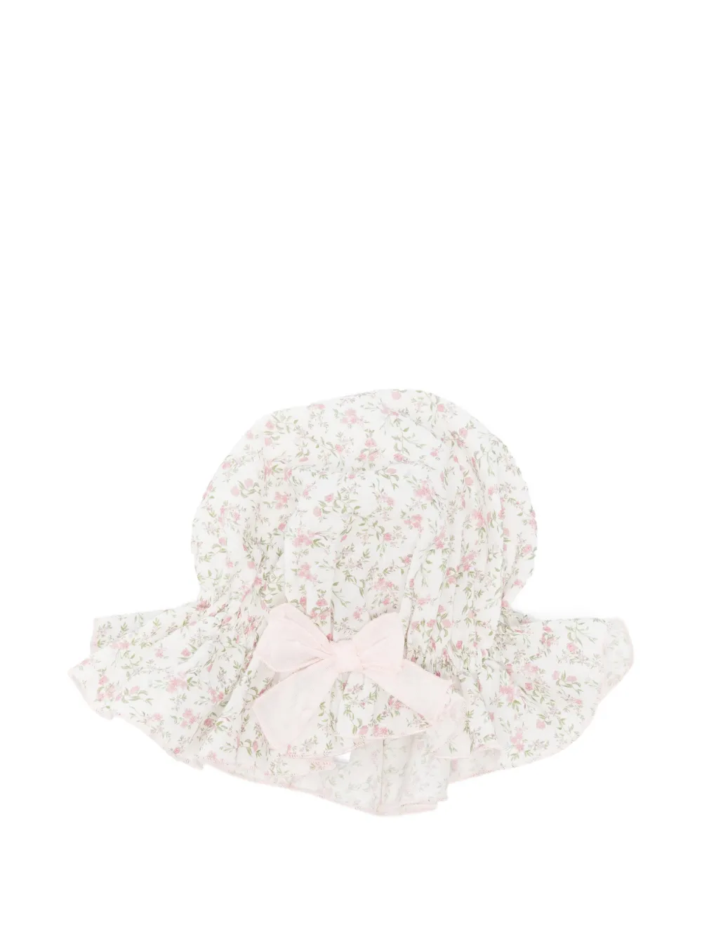 La Stupenderia floral-print ruffled hat - Bianco