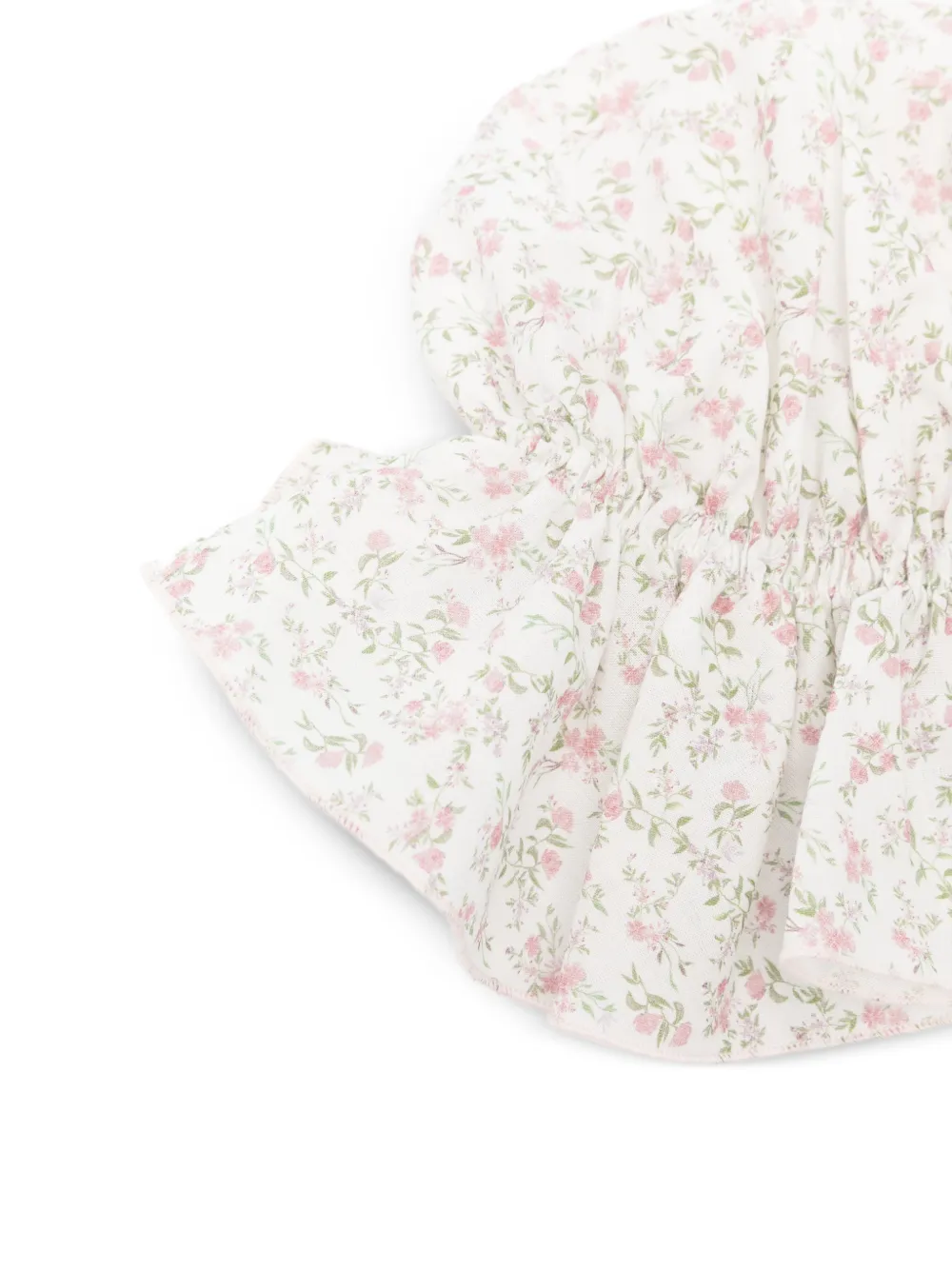 La Stupenderia Hoed met bloemenprint en ruches Wit