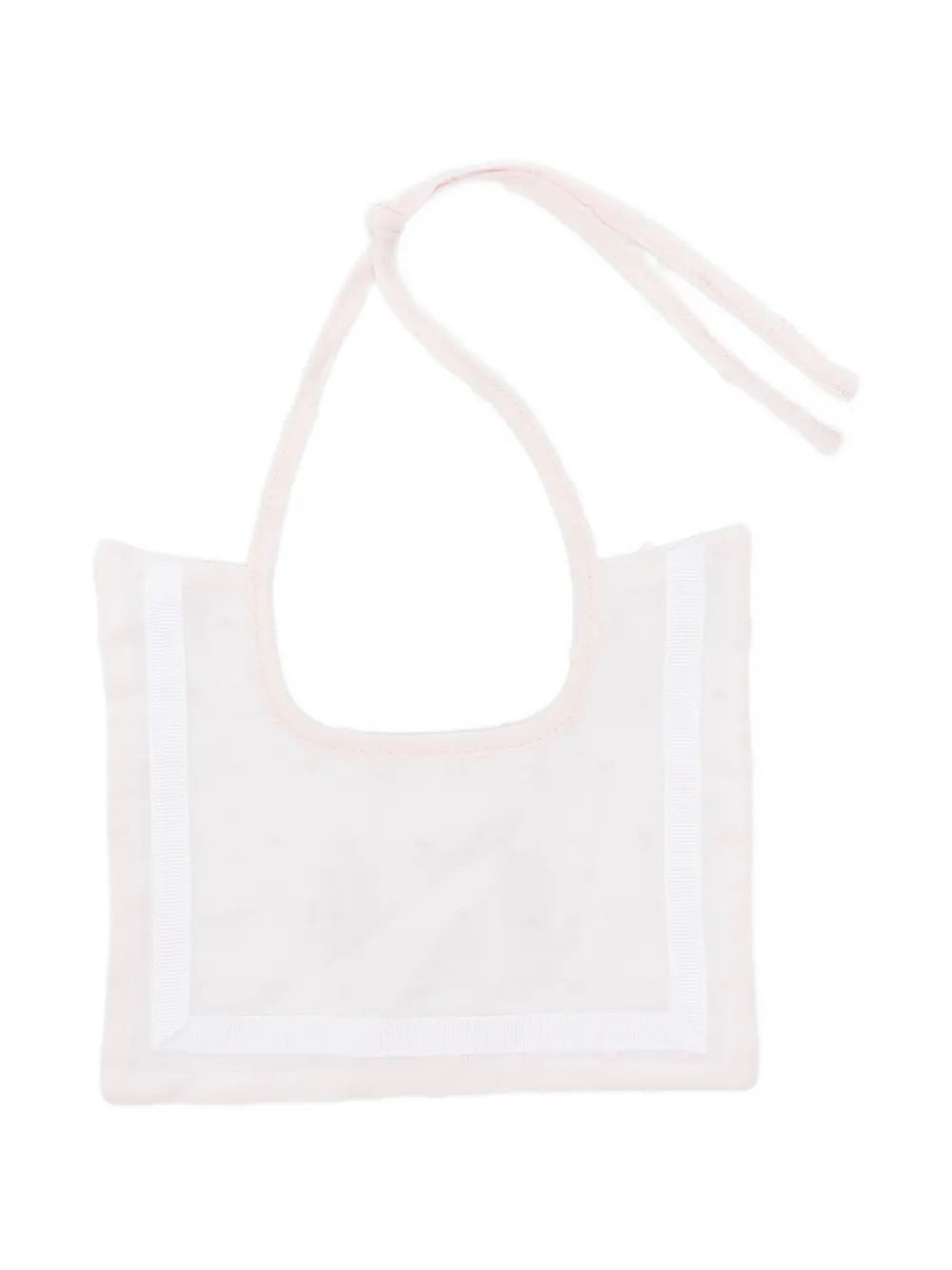 La Stupenderia plumetis grosgrain-trim bib - Rosa