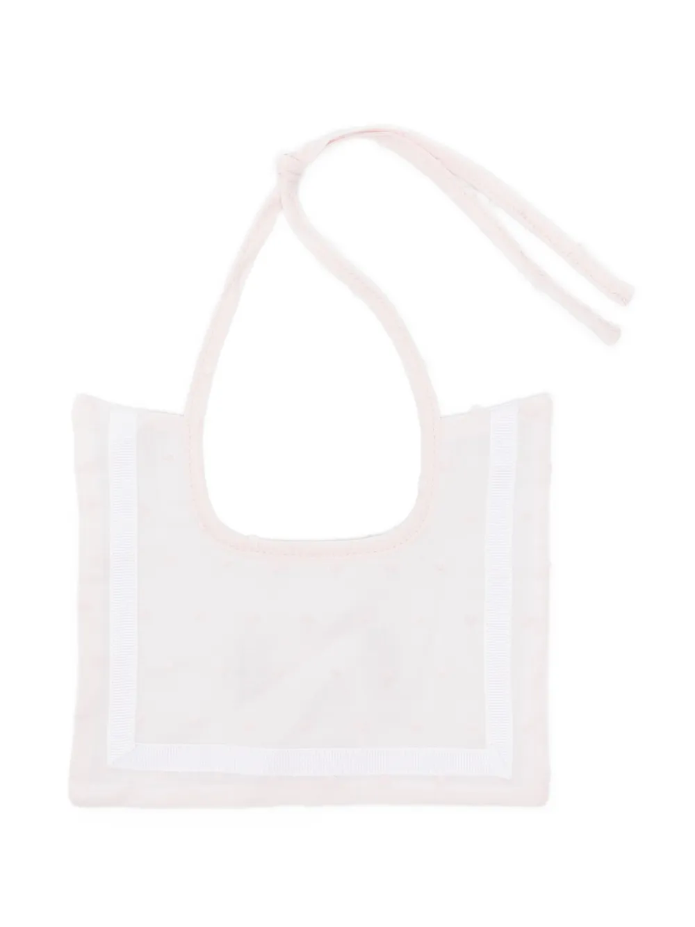 La Stupenderia plumetis grosgrain-trim bib - Rosa