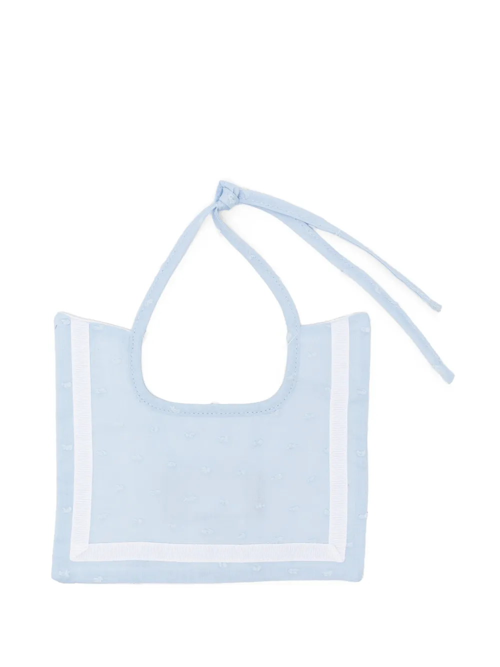 La Stupenderia plumetis grosgrain-trim bib - Blau