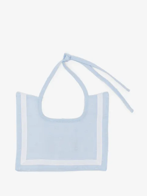 La Stupenderia plumetis grosgrain-trim bib