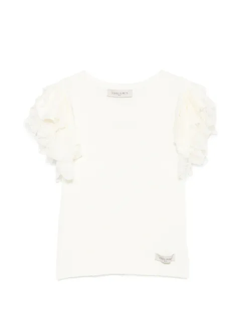 Alberta Ferretti Kids ruffled lace-trim T-shirt