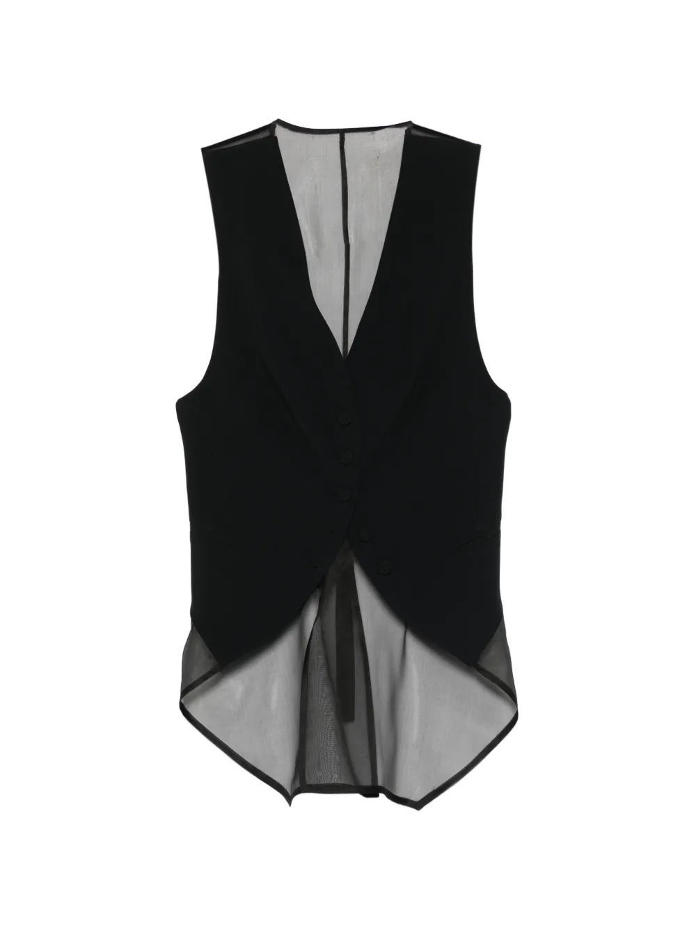Emporio Armani sheer-panel waistcoat - Schwarz