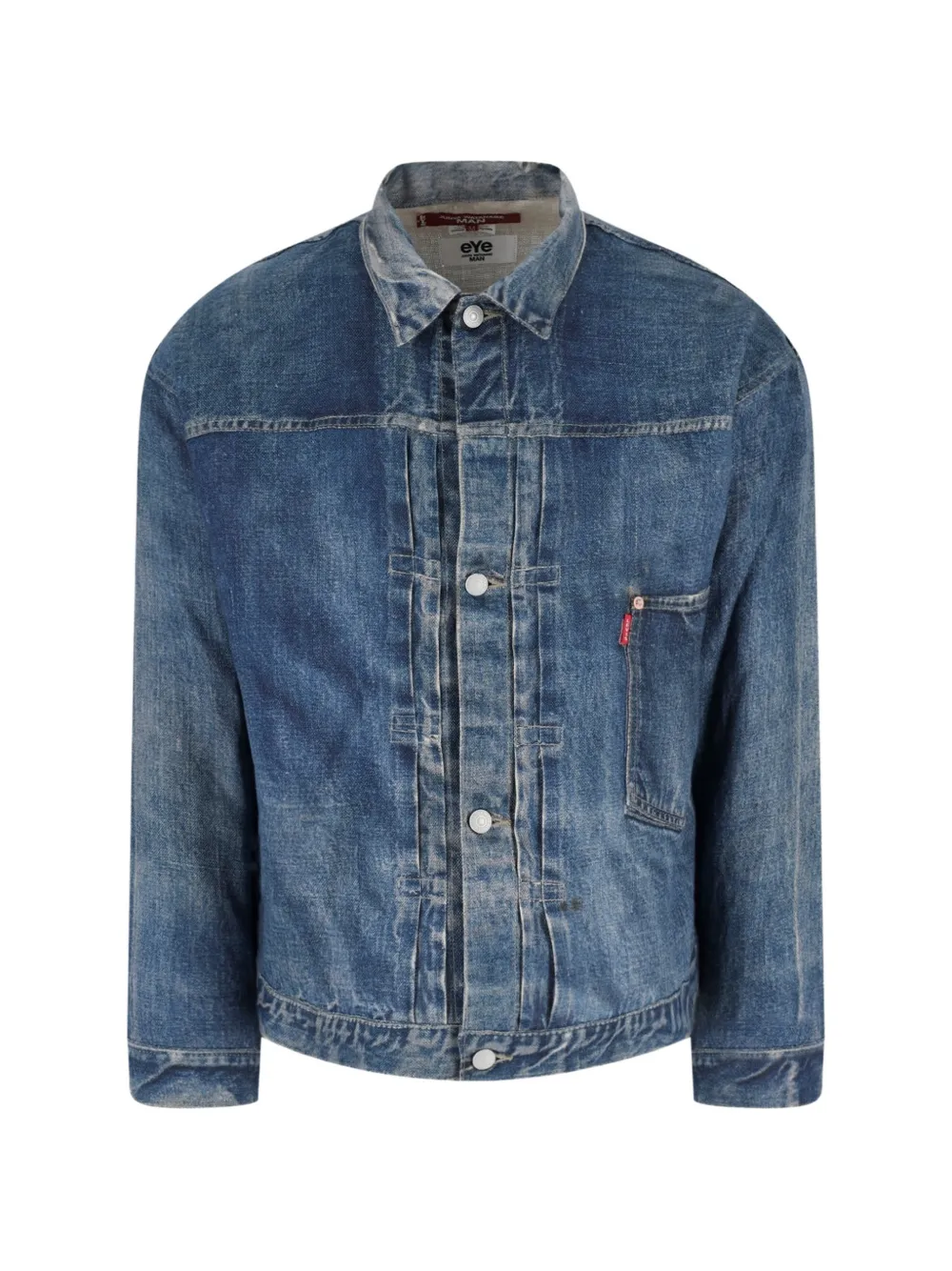 Junya Watanabe logo-detail denim jacket - Blau