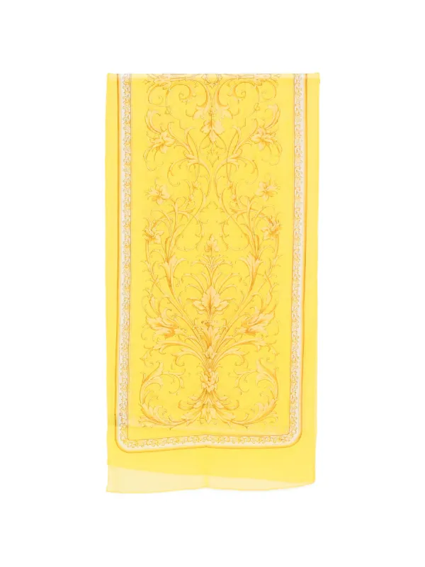 Versace Pre-owned 2000s Barocco-print Scarf in Yellow