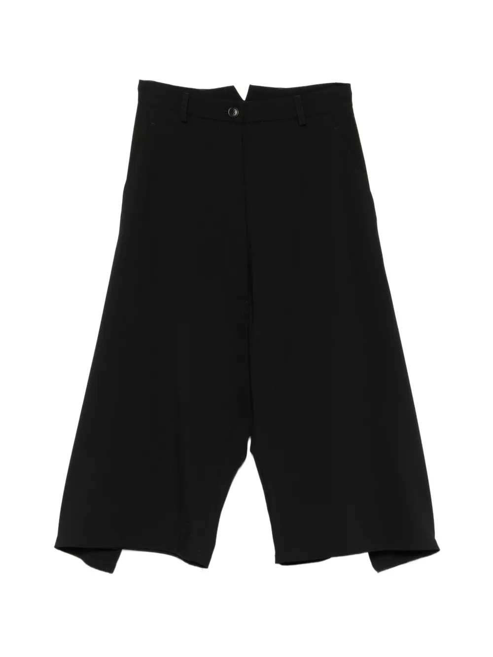Rundholz Asymmetric-hem Cropped Trousers In Black