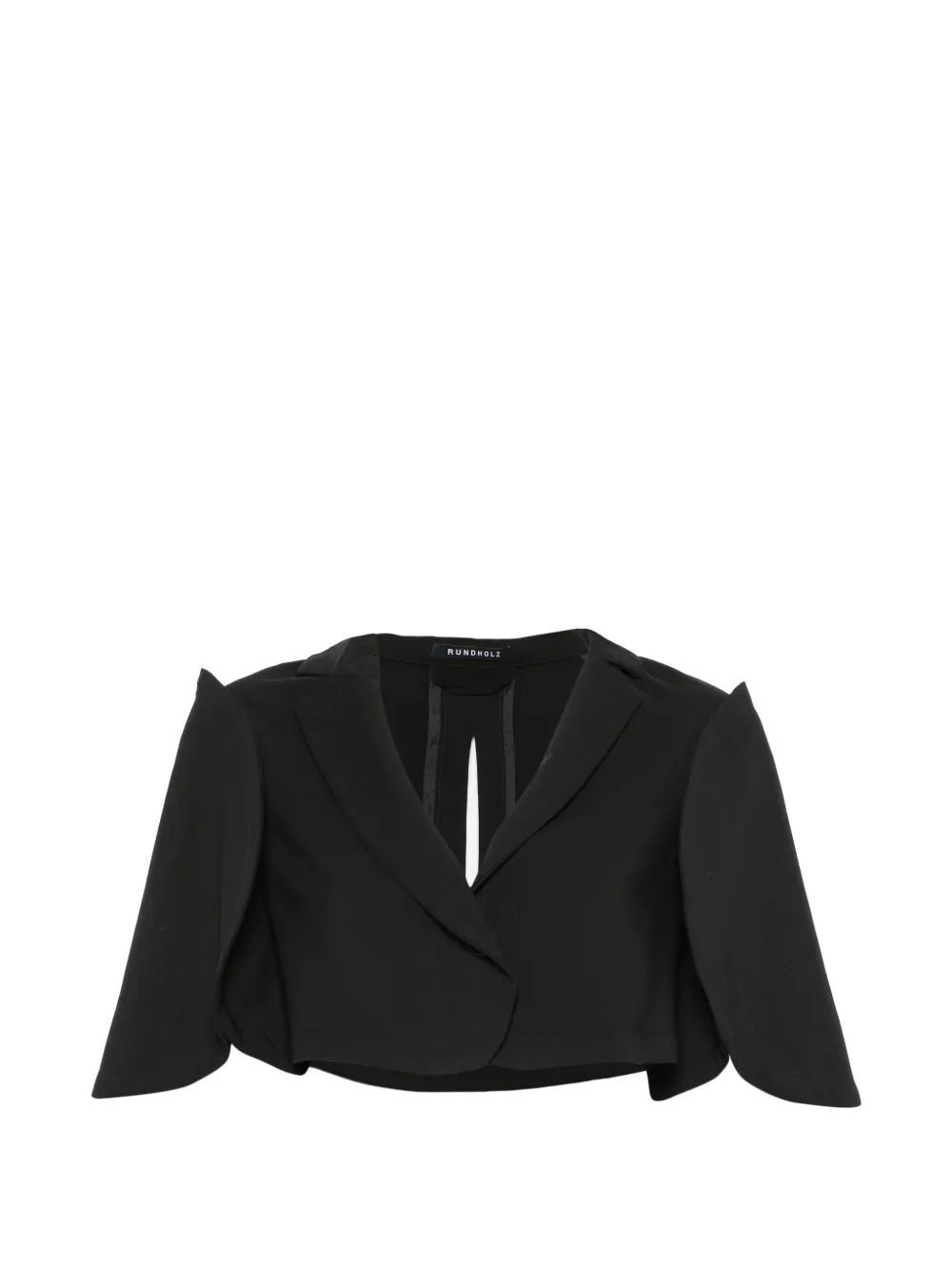 Rundholz cropped cape-sleeve jacket - Schwarz