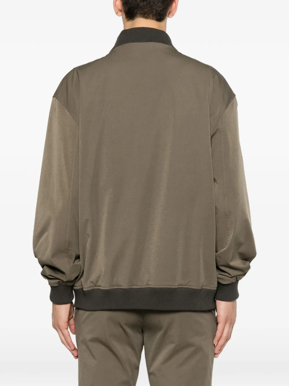 Karl Lagerfeld Bomberjack met geribbelde afwerking Groen