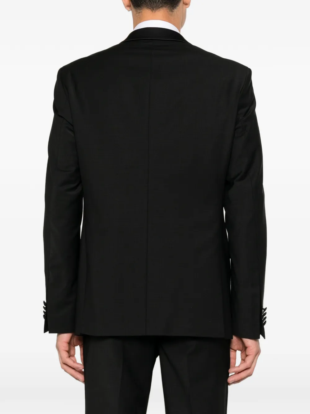 Karl Lagerfeld Blazer met satijnen afwerking en knopen Zwart