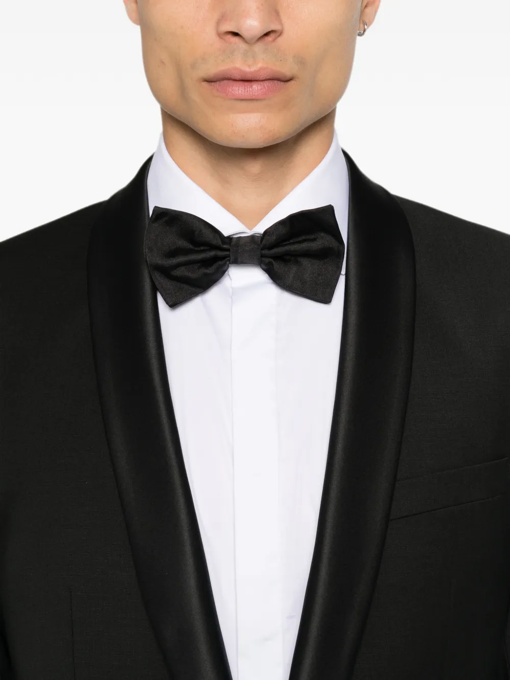 Karl Lagerfeld Blazer met satijnen afwerking en knopen Zwart