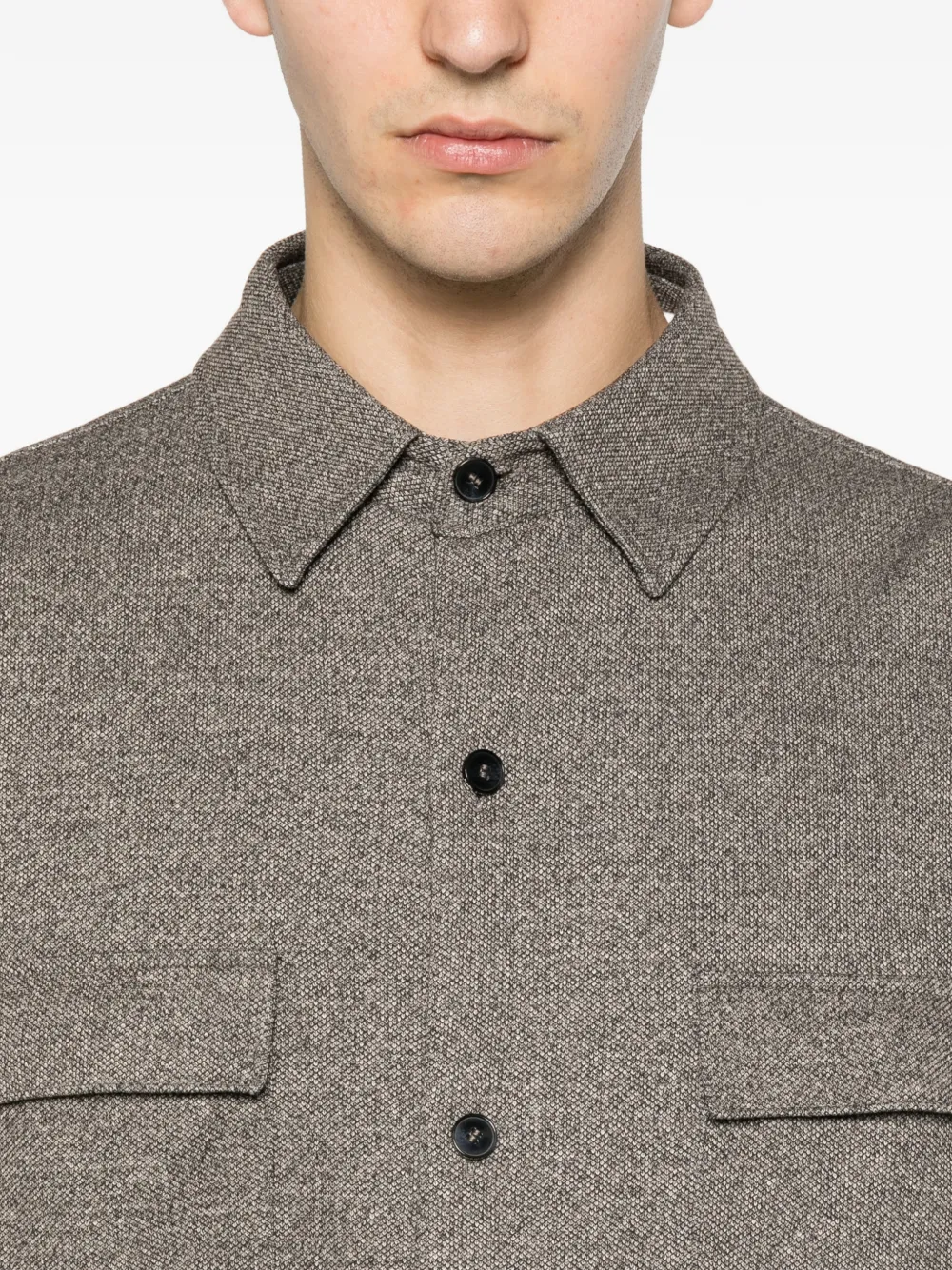 Karl Lagerfeld Shirtjack met borstzak Grijs