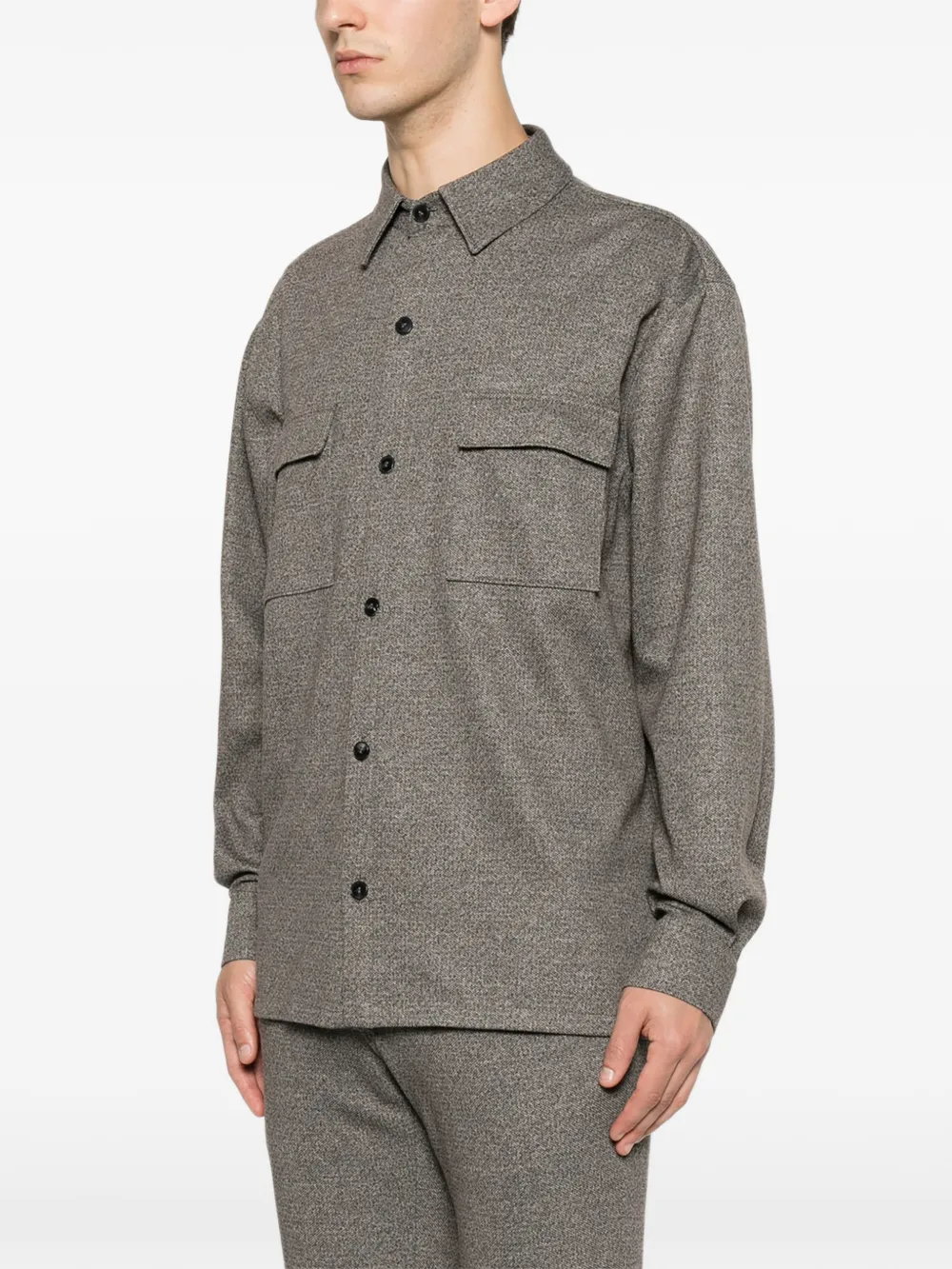 Karl Lagerfeld Shirtjack met borstzak Grijs