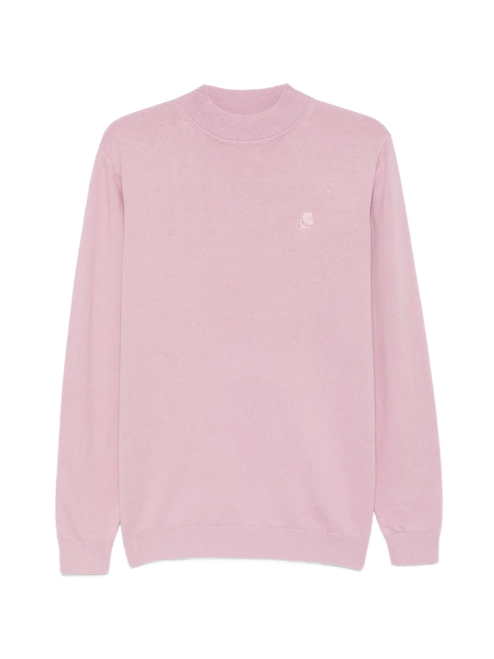 Karl Lagerfeld logo-patch ribbed-trim sweater - Rosa